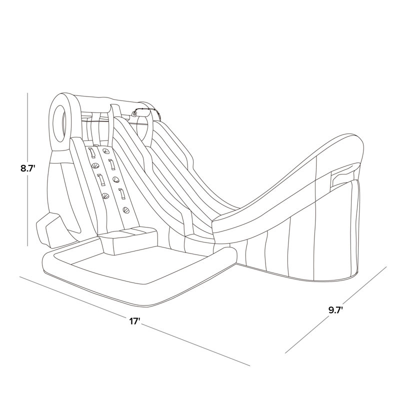 Sportspower Half Pipe 17' Inflatable Water Slide with Lifetime Warranty